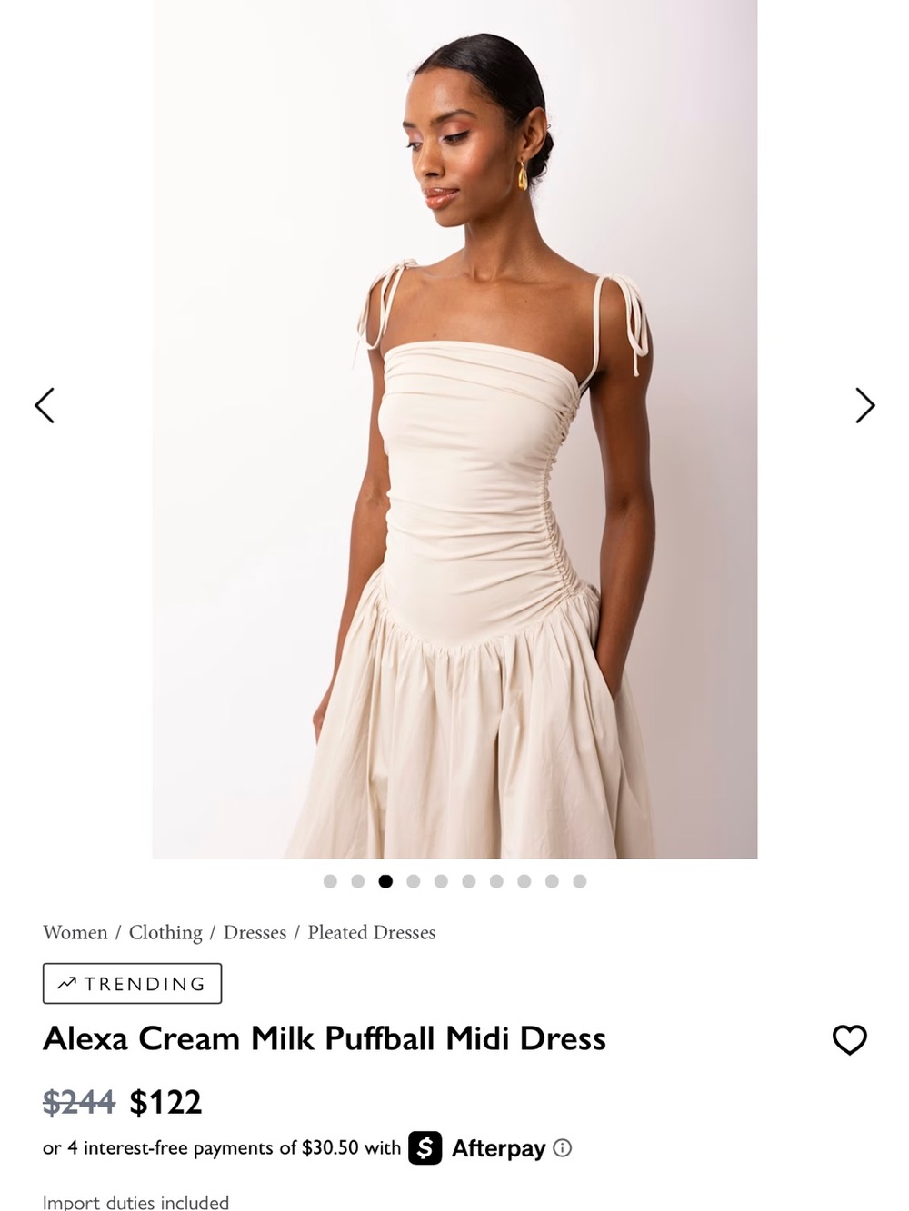 Black Bow Jewelry Co. Cream Tie-Strap Midi Dress